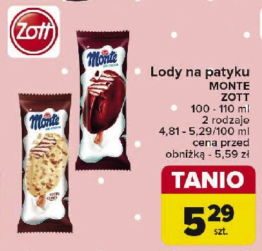 Lód z orzechami Zott monte promocja