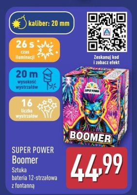 Fajerwerki bateria Boomer SUPER POWER 12-strzałowa z fontanną promocja w Aldi