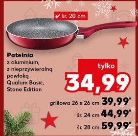 Patelnia grillowa qualum basic stone 26 x 26 cm Ambition promocja