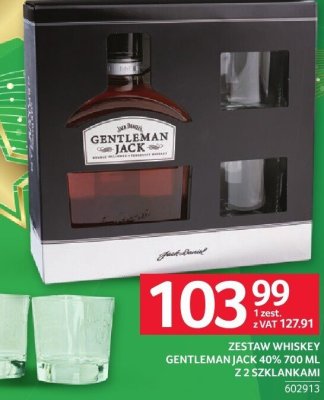 Whisky Gentleman Jack 40% 700 ml z 2 szklankami promocja w Selgros