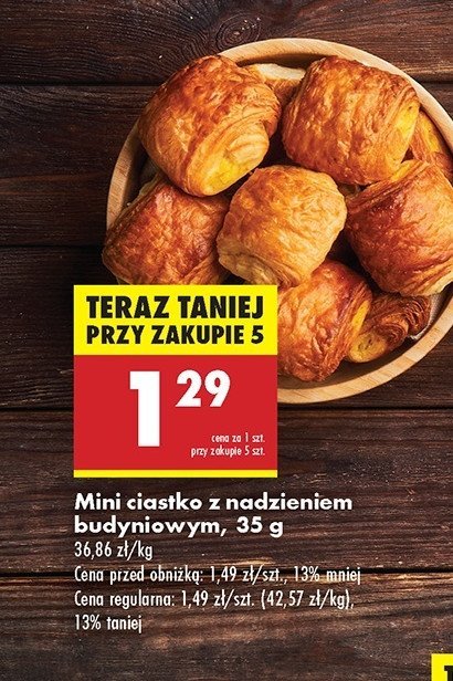 Mini ciastko z nadzieniem budyniowym promocja