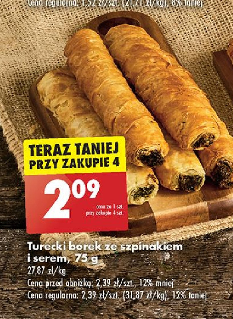 Borek ze szpinakiem i serem promocja w Biedronka