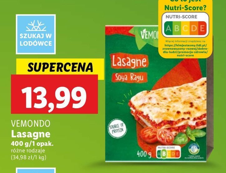 Lasagne z sojowym ragu Vemondo promocja