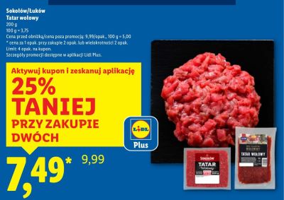 Tatar wołowy Sokołów/Łuków promocja w Lidl