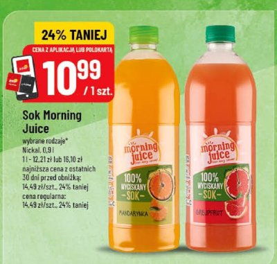 Sok Morning Juice pomarańcza/grejpfrut, 0.9l promocja w POLOmarket