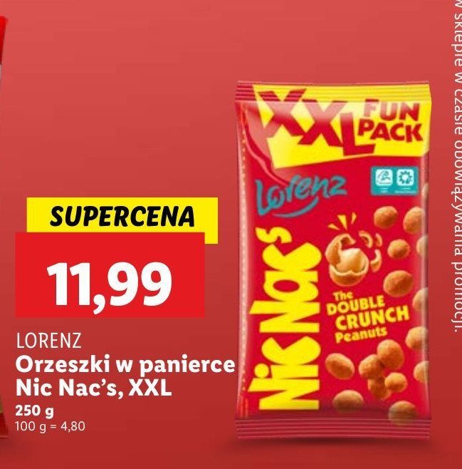 Orzechy ziemne w panierce xxl Lorenz nic nac's promocja