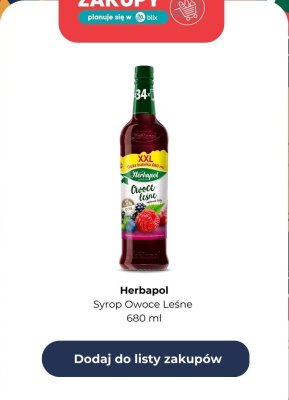 Syrop owoce leśne, 680 ml promocja w Lidl