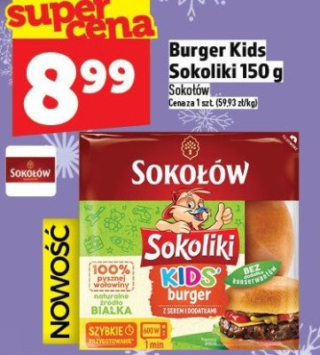 Burger kids Sokołów 150g promocja w TOPAZ