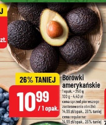 Borówki amerykańskie 1 opak. - 250 g promocja w POLOmarket