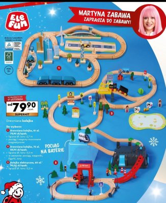 Drewniana kolejka 75 el. promocja w Biedronka