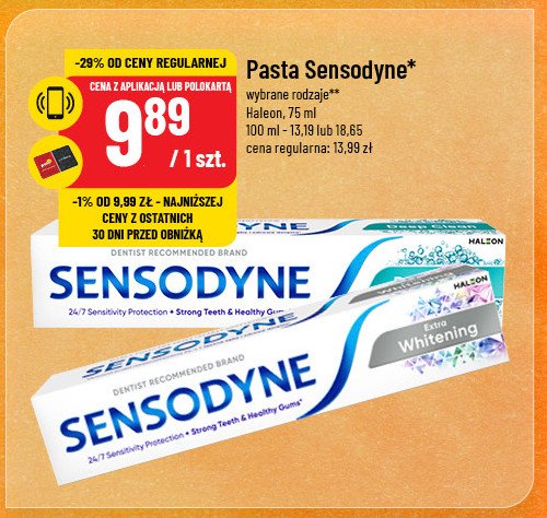 Pasta do zębów Sensodyne extra whitening promocja w POLOmarket