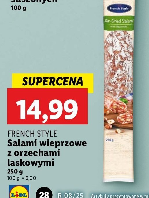 Salami z orzechami laskowymi French style promocja