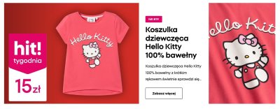 Koszulka dziewczęca 100% bawełny krótki rękaw promocja w Pepco