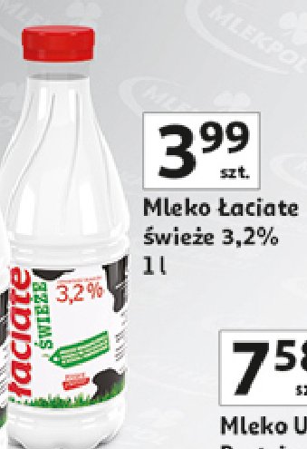 Mleko 3.2% Łaciate promocja w Auchan