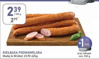 Kiełbasa podwawelska Madej & Wróbel promocja w Stokrotka