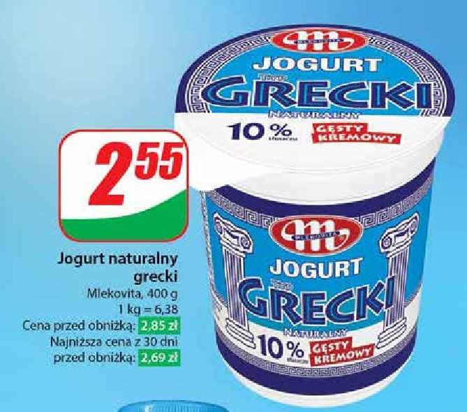 Jogurt typu greckiego Mlekovita promocja w Dino