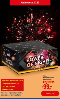 Triplex Bateria 60-strzałowa Power Of Night promocja w Lidl