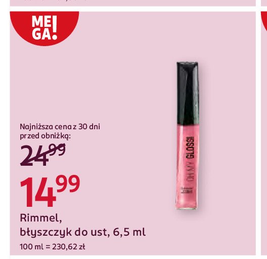 Błyszczyk do ust 160 Rimmel oh my gloss! promocja w Rossmann