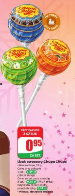 Lizak owocowy Chupa Chups różne rodzaje promocja w Dino