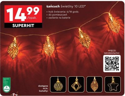 Łańcuch świetlny 10 LED promocja w Biedronka