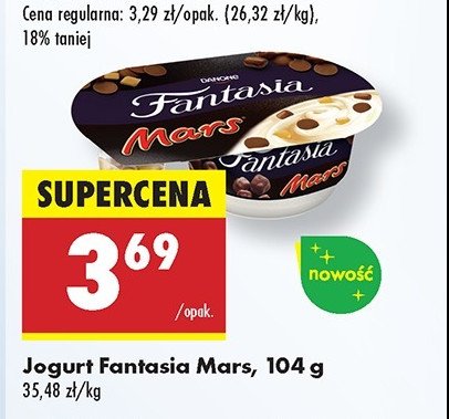 Jogurt mars Danone fantasia promocja w Biedronka