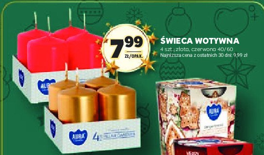 Świeca wotywna 40/60 czerwona promocja w Stokrotka