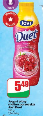 Jogurt pitny malina porzeczka Duet promocja w Dino