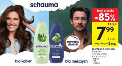 Szampon do włosów SCHAUMA wybrane rodzaje 400 ml promocja w Intermarche