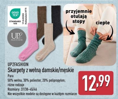 Skarpety z wełną damskie/męskie UP2FASHION promocja w Aldi