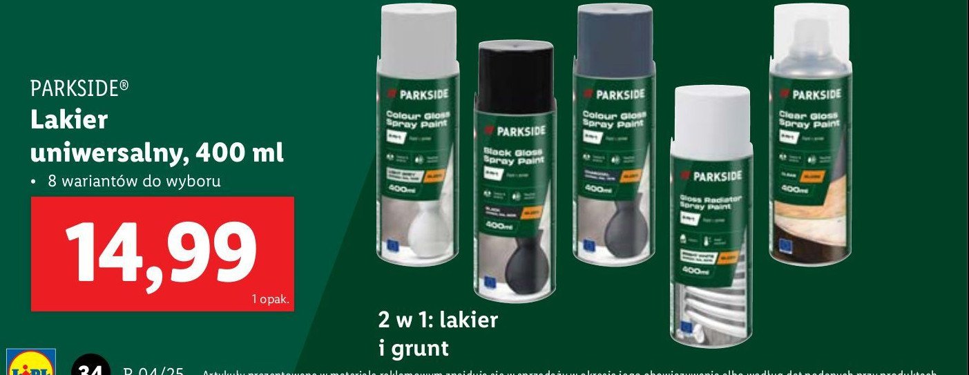 Lakier w sprayu biały Parkside promocja