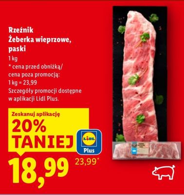 Żeberka wieprzowe, paski promocja w Lidl