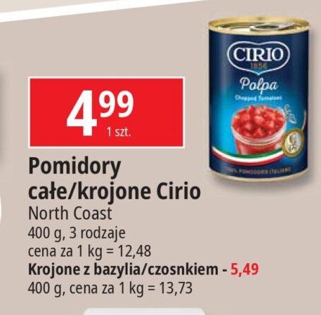 Pomidory krojone z bazylią Cirio promocja