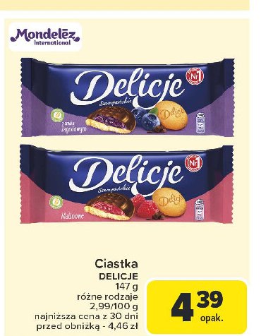 Ciastka z galaretką malinową Delicje szampańskie promocja w Carrefour