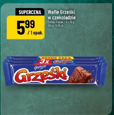 Wafle Grzeski w czekoladzie promocja w POLOmarket