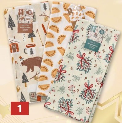 Komplet ścierek kuchennych 50 x 70 cm różne wzory 100% bawełna promocja w Selgros