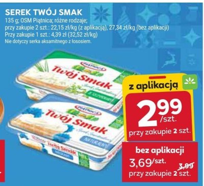 Serek Twój Smak OSM Piątnica promocja w Stokrotka