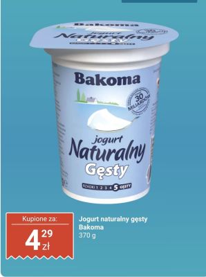 Jogurt naturalny gęsty Bakoma promocja w Dino