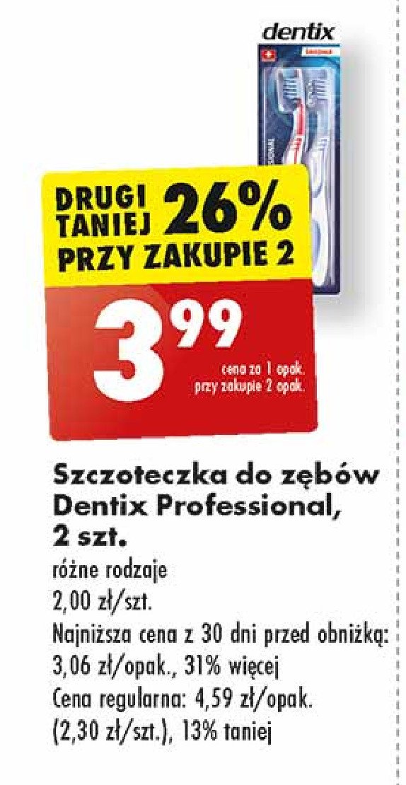 Szczoteczka do zębów professional średnia Dentix promocja