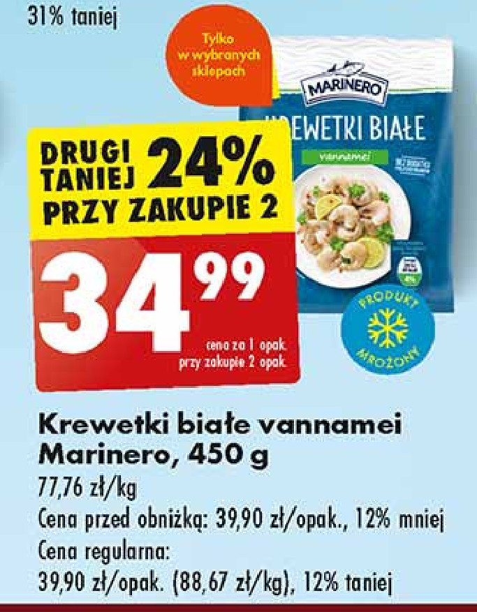 Krewetki białe vannamei Marinero promocja