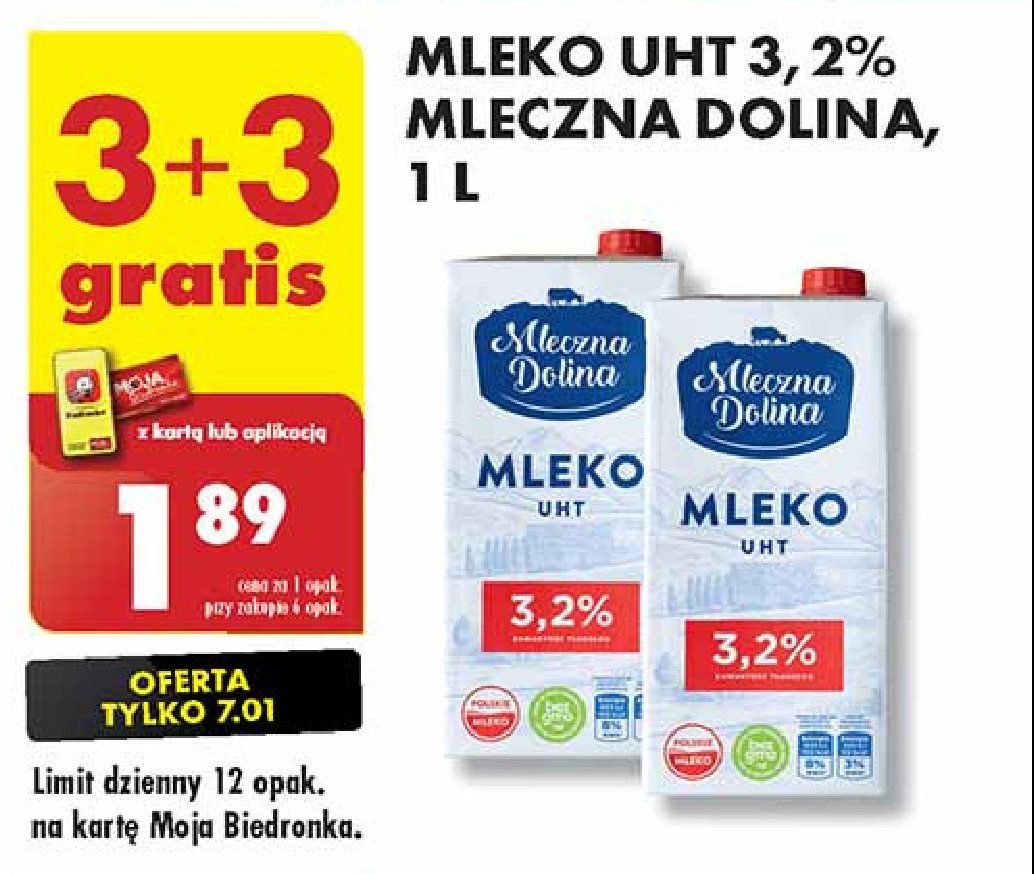 Mleko 3.2% Mleczna dolina promocja