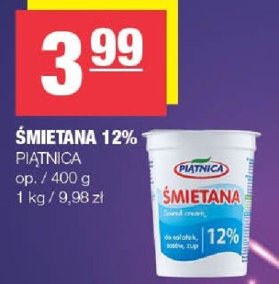 Śmietana 12% Piątnica promocja w SPAR
