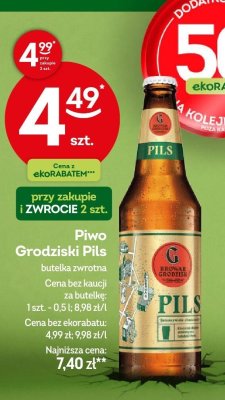 Piwo Grodziski Pils butelka zwrotna 0,5l promocja w Żabka