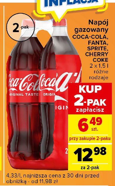 Napoj Coca-cola cherry promocja