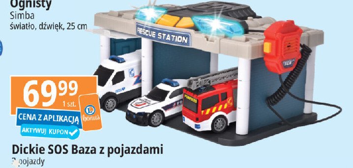 Baza sos z pojazdami Dickie toys promocja w Leclerc