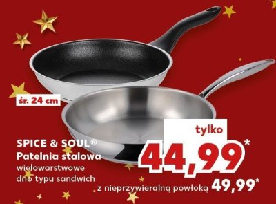 Patelnia stalowa SPICE & SOUL śr. 24 cm wielowarstwowe dno typu sandwich promocja w Kaufland