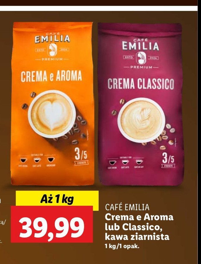 Kawa Cafe emilia crema e aroma promocja