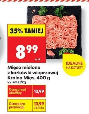 Mięso mielone z karkówki wieprzowej Kraina Mięs, 400 g promocja w Biedronka