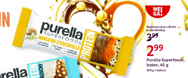 Baton wanilia straciatella Purella superfoods Purella food promocja