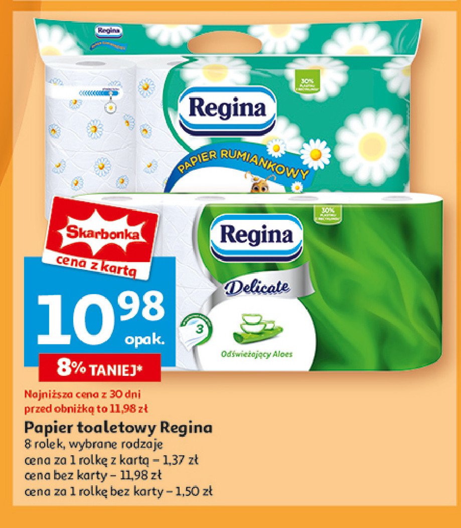 Papier toaletowy aloe vera Regina promocja w Auchan