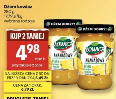 Dżem Lowicz 280 g promocja w Delikatesy Centrum
